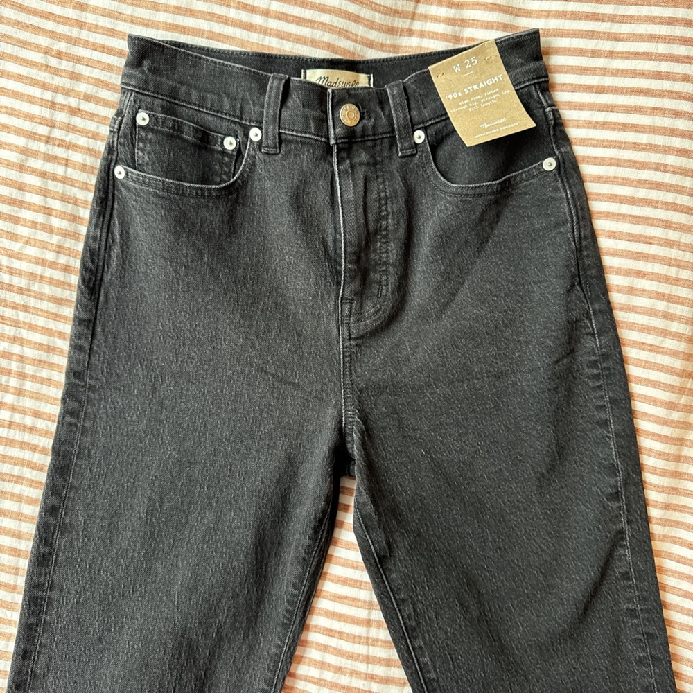 Madewell Black 90s Straight High-Rise Jeans